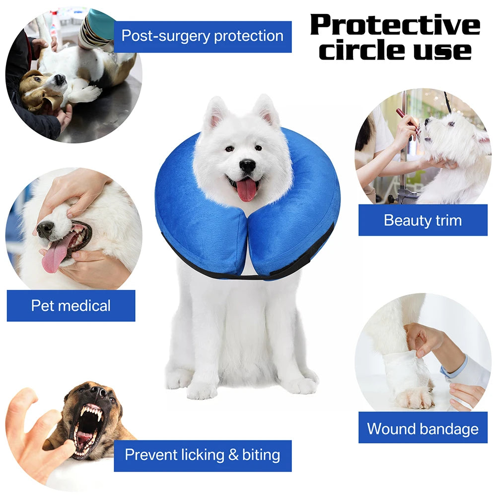 Dog Collar After Surgery Protective Soft Blow Up Collar For Pet Recovery