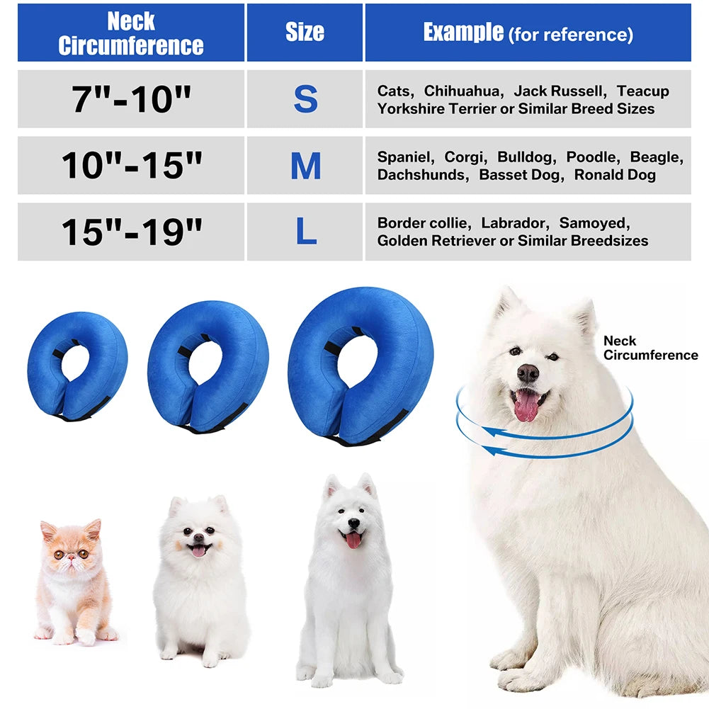 Dog Collar After Surgery Protective Soft Blow Up Collar For Pet Recovery