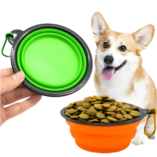 Durable Collapsible Pet Bowl – Foldable Silicone Food & Water Dish